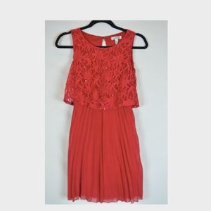 Red Shimmery Lace Dress